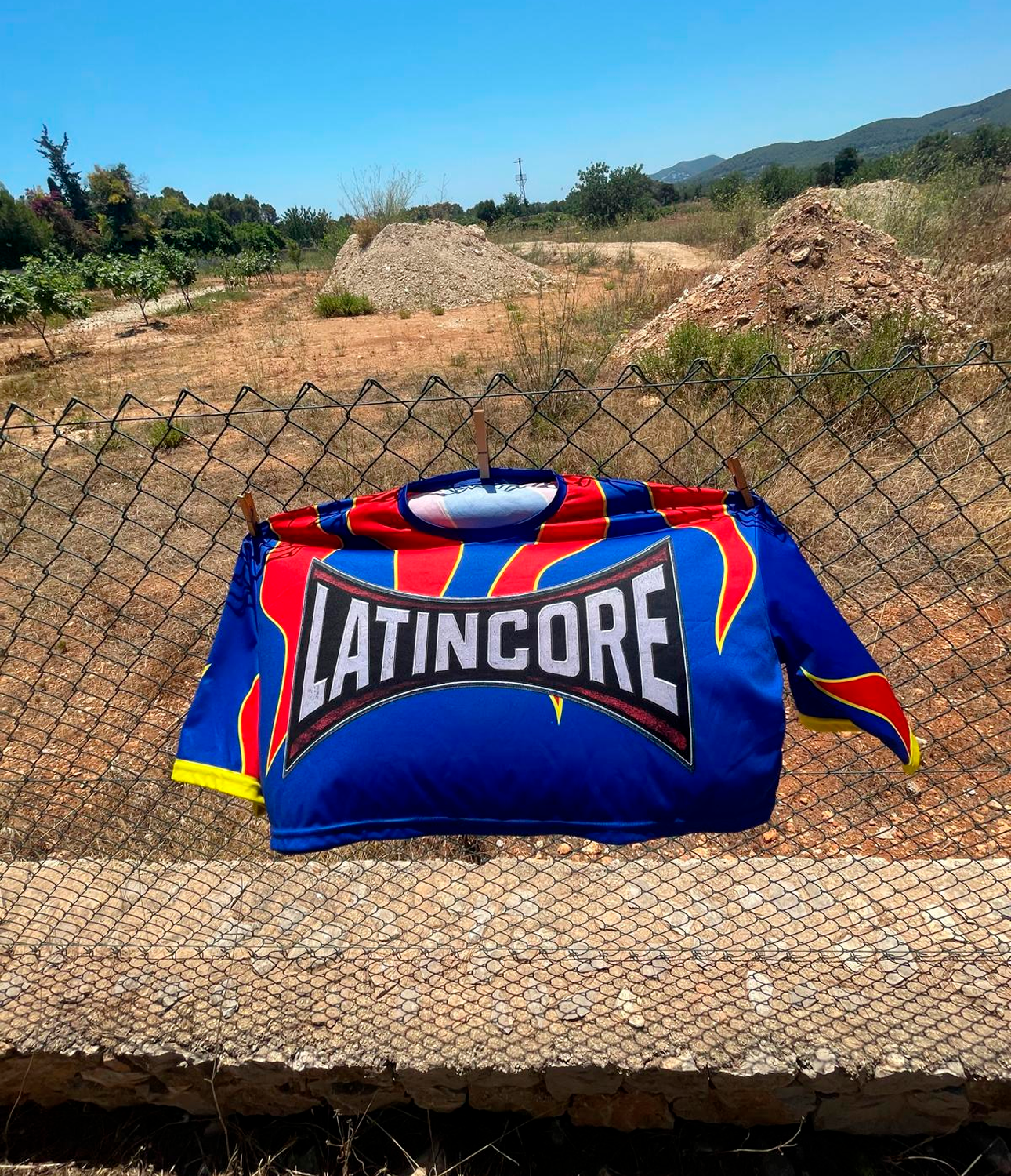LATINCORE RED & BLUE CROPPED JERSEY LIMITED EDITION